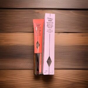 Charlotte Tilbury NIB Pillow Talk Peach Pop Matte Beauty Blush Wand Liquid